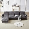 TiramisuBest 87" No-Assembly Oversized Sectional Chaise, Plush Reclining Sofa Bed for Indoor Living Room & Bedroom-Beige - 2 of 4