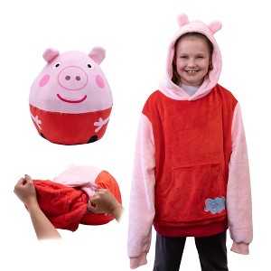 Peppa Pig Kids Snugible Blanket Hoodie & Pillow - 1 of 4