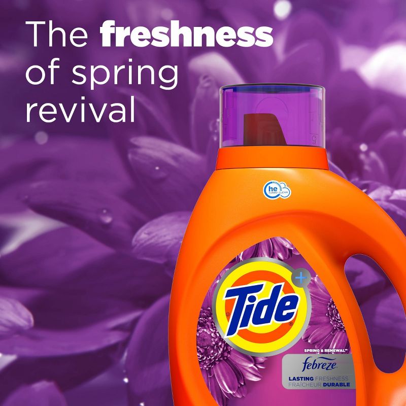 Tide Plus Febreze Spring & Renewal High Efficiency Liquid Laundry Detergent Soap, 4 of 9