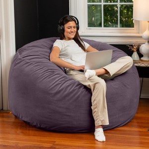 Jaxx 5 Foot Saxx - Large Round Bean Bag Chair for Adults - Lush Velvet - 1 of 3