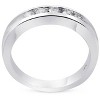 Pompeii3 1/2ct Diamond Mens Wedding Ring Channel Set High Polished Band 14K White Gold - Size 8 - image 2 of 4