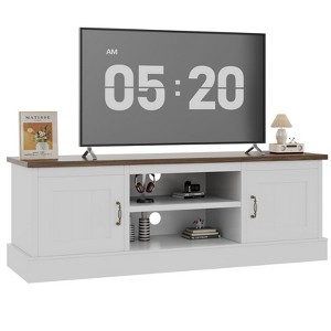 65 inch Farmhouse TV Stand with Storage, Rustic Media Console Entertainment Center - 1 of 4