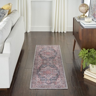 Multicolor Floral Cotton Chenille Runner Rug, 2' x 6'