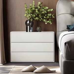 Luck Live The three-drawer bedside table, which is 31.4 inches in size, can be used as a storage cabinet in both the bedroom and the living room. - 1 of 4
