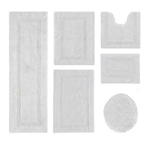 Lux Premium 100% Cotton Tufted Solid Reversible 6 PC Bath Rug Set – Ultra-Soft, Water-Absorbent, Durable, Machine Washable Bathroom Rug - 1 of 4