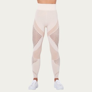 Anna-Kaci Active Women's Seamless Patterned Leggings with Ribbed Details and Contouring Panels - 1 of 4