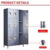 TIRAMISUBEST 9-Door Metal Locker Cabinet 72"H - Gray Storage Lockers with Keys for Gym, Office, School & Home, Industrial Style - 4 of 4