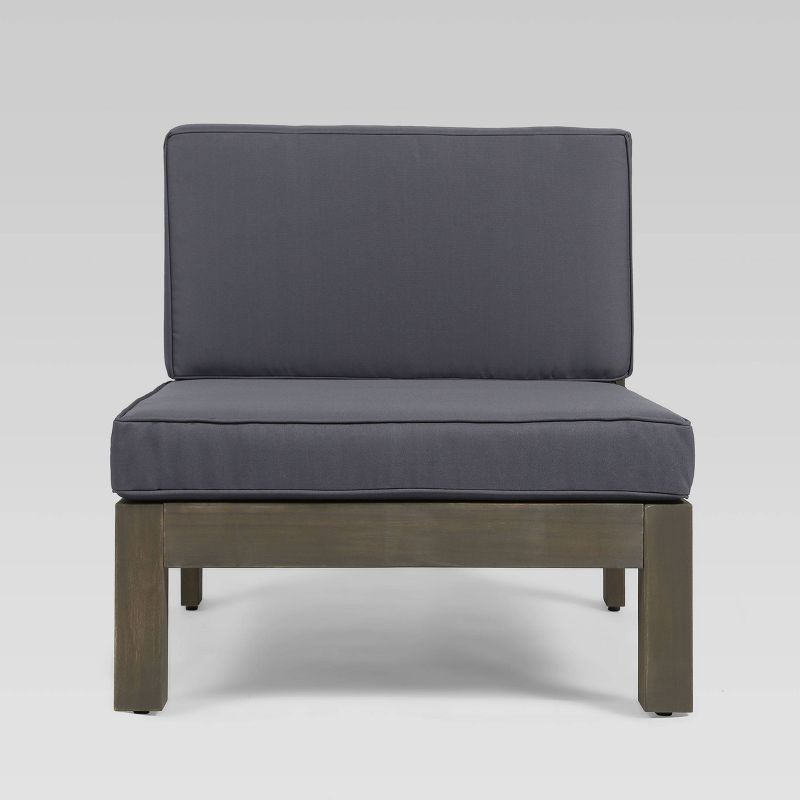 Brava 4pc Acacia Modular Sofa and Table Set - Gray/Dark Gray - Christopher Knight Home, 5 of 7