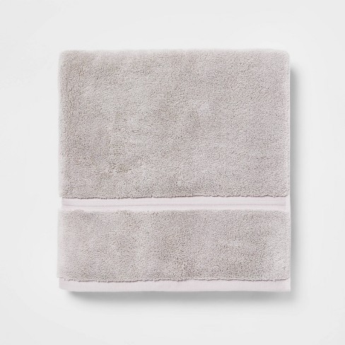 Spa Plush Bath Towel Light Gray Threshold 100 Cotton Heavyweight 550 800 Gsm Terry Construction Oeko tex Certified Target