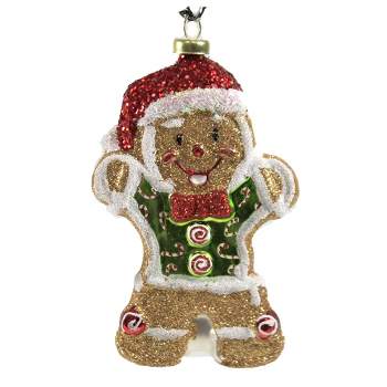 5.25 In Glittered Gingerbread Man Christmas Sweets Pastry Cookie Tree Ornaments
