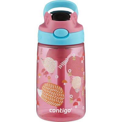 Contigo 14oz Kids' Water Bottle With Redesigned Autospout Straw Blue  Raspberry Azalea With Butterflies And Honeybee : Target
