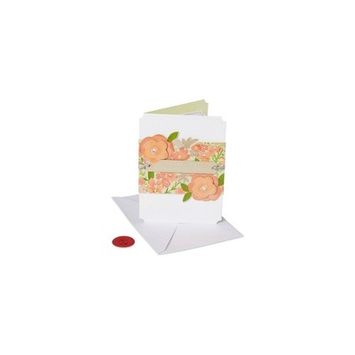 Premier Floral Anniversary Greeting Card with Rhinestones and Ribbon