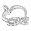 Haus of Brilliance Silver 1/6 cttw Diamond Heart and Ribbon Pendant Necklace - 3 of 4