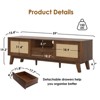 FURNIinspire TV Stands And Consoles Media Entertainment Center With Drawer, Mid Century Modern TV Stand Console Cabinet, Light Walnut, 15.4"*59"*19.3" - 3 of 4