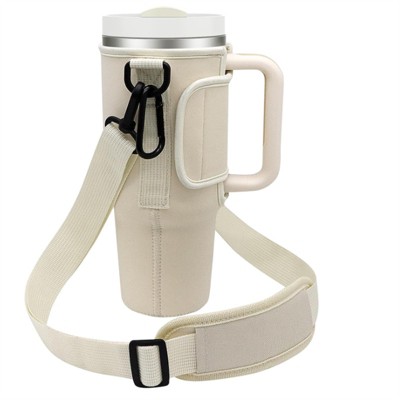 BABYYER Water Bottle Carrier Bag Fits 40 Oz Tumbler with Handle, Bottle Bag with Adjustable Shoulder Strap, Neoprene Bottle Holder