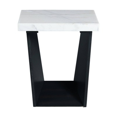 Tobias White Marble Top Rectangular Accent Table