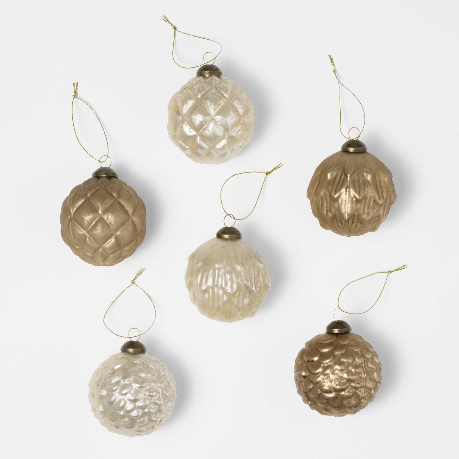 Set of 6 Mercury Glass Christmas Ornaments - Threshold™ designed with Studio McGee