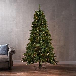 NicBex 7ft Prelit Artificial Christmas Tree with 1110 Branch Tips, 500 Clear Lights and Metal Stand for Indoor - 1 of 4