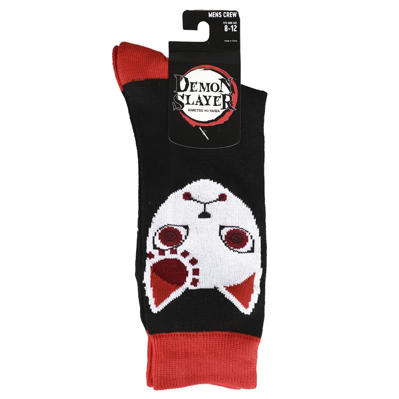 Demon Slayer Fox Mask Casual Crew Socks for Men, 3 of 4