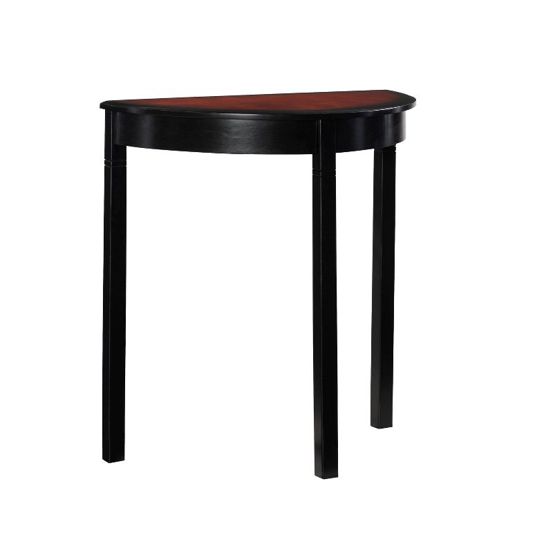 Camden Traditional Wood Demi Lune Console Table Black Cherry - Linon, 1 of 11