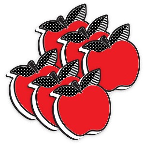Ashley Productions® Magnetic Whiteboard Eraser, Red Apple with Black and White Leaves, Pack of 6 - 1 of 3