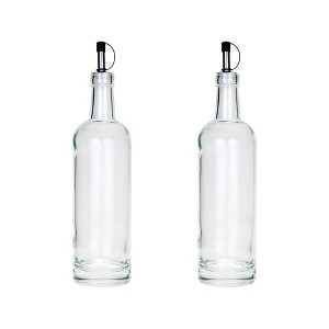 Amici Home Fortuna Oil Bottle with Pourer, Set of 2, Glass Oil and Vinegar Cruet Bottle Set, Olive Oil Dispenser with Drip Free Spout, 18 Oz - 1 of 4