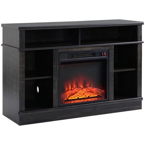 Homcom Electric Fireplace Tv Stand Console For Tv's Up To 50, Living Room  Entertainment Center With Adjustable Shelves, 6 Cubby Storage, Espresso :  Target