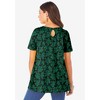 Roaman's Women's Plus Size Ultimate Swing Tee With Keyhole Back - 3 of 4