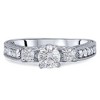 Pompeii3 1ct Vintage Diamond Engagement 3-Stone Ring 14K White Gold - 3 of 4