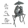 Nature Spring Small Frog Couple Under Umbrella Resin Garden Statue - 14.5", Antique Bronze - 3 of 4