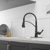 Single Handle 3 Spray High Arc Pull Down Sprayer Kitchen Faucet With Deck Plate in Matte Black - 2 of 4