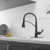 Single Handle 3 Spray High Arc Pull Down Sprayer Kitchen Faucet With Deck Plate in Matte Black - image 2 of 4