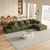 132 inch Beige Chenille L Shaped Sectional Living Room Sofa Set With 6 Pillows for Living Room - 3 of 4