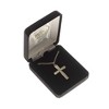 Dicksons Textured-Look Cross with Beveled Edge Brushed Pewter 24-Inch Pendant Necklace - 2 of 3