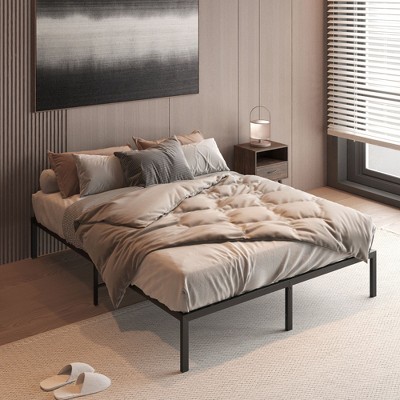 NicBex Full/King Metal Platform Bed Frame,Under Bed Storage,Mattress Foundation with Steel Slat Support,No Box Spring Needed,Easy Assembly,Black