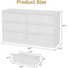 Modern 6-Drawer Wood Dresser, Double Drawer Storage Chest for Bedroom, Living Room & Nursery, Black and Natural - 2 of 4