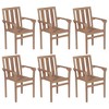 vidaXL Solid Teak Wood Stackable Patio Chairs with Green Cushions - Versatile Furniture for Home/Office/Café, Durable Outdoor Garden Seats - 3 of 4