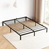 Bed Frame Heavy Duty Mattress Foundation, Easy Assembly, No Box Spring Needed, Platform Bed for Bedroom, Apartment, Black, Metal - 2 of 4