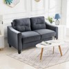 TiramisuBest 79 inch corduroy sofa bed, foldable double sofa bed with folding armrests, suitable for living rooms and small spaces,Green - 3 of 4