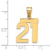 Black Bow Jewelry 14k Yellow Gold, Athletic Collection Medium Polished Number 21 Pendant - 2 of 3