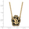 Black Bow Jewelry 14k Yellow Gold Plated Sterling Silver South Dakota Coyotes NCAA Necklace 18 Inch - 2 of 4