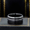 Jewelry Avalanche 2-Tone Black Tungsten Carbide Wedding Band, Center Grooved, Comfort-fit, 8mm - 3 of 4