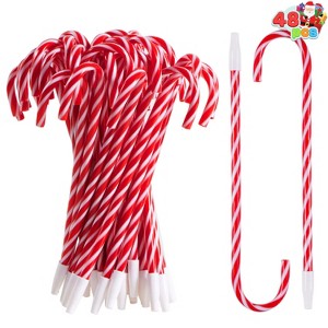 Joyfy Christmas Candy Cane Pens – Festive Red & White Striped Ballpoint Pens – Holiday Party Favors & Stocking Stuffers - 1 of 4