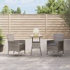 vidaXL Patio Bistro Set with Cushions Outdoor Wicker Furniture Poly Rattan - Dark Gray - 2 of 4
