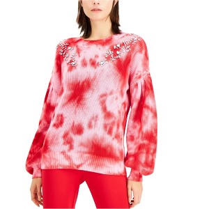 I.N.C International Concepts Womens Tie-Dye With Rhinestones Pullover Sweater, Multicoloured, Medium - 1 of 1