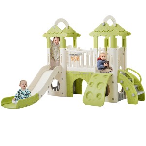 Dexmalle Kids Playground Climber Freestanding Slide Playset - 1 of 4