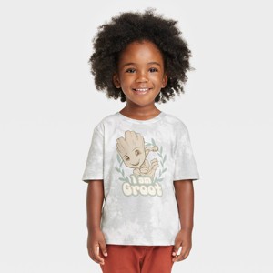 Boys' Marvel Groot Short Sleeve Graphic T-Shirt - Off White - 1 of 3