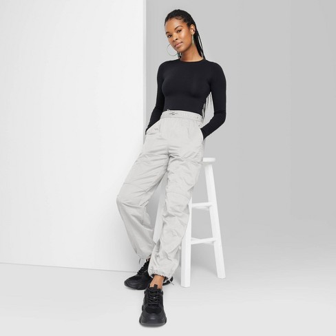 Women's High-rise Cargo Utility Pants - Wild Fable™ Off-white S