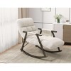 CAVINAS Velvet Glider Rocking Chair with Adjustable High Backres and Footrest,Upholstered Rocking Chairs,Nursery Accent Chair for Bedroom - 2 of 4