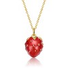 Guili 14K Gold Plated Strawberry Pendant Necklace with Red Enamel Adds a Fun, Fruity Pop of Color for a Playful and Sweet Everyday Accent - 2 of 3